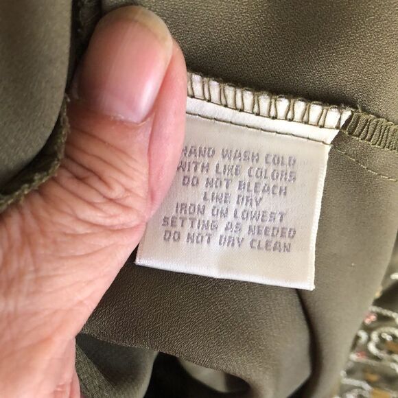 Worthington Pleated Skirt with Beaded Waist Size 12 Gently Used Olive - Picture 7 of 8